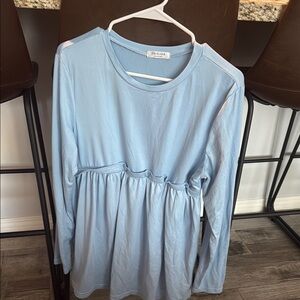 Light Blue Women's Maternity Top